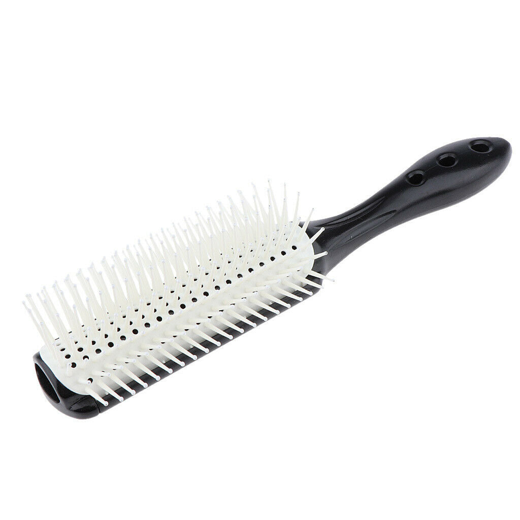 9 Row Vented Hairbrush Detangling Hair Styling Brush for Wet Dry Long Hair Black