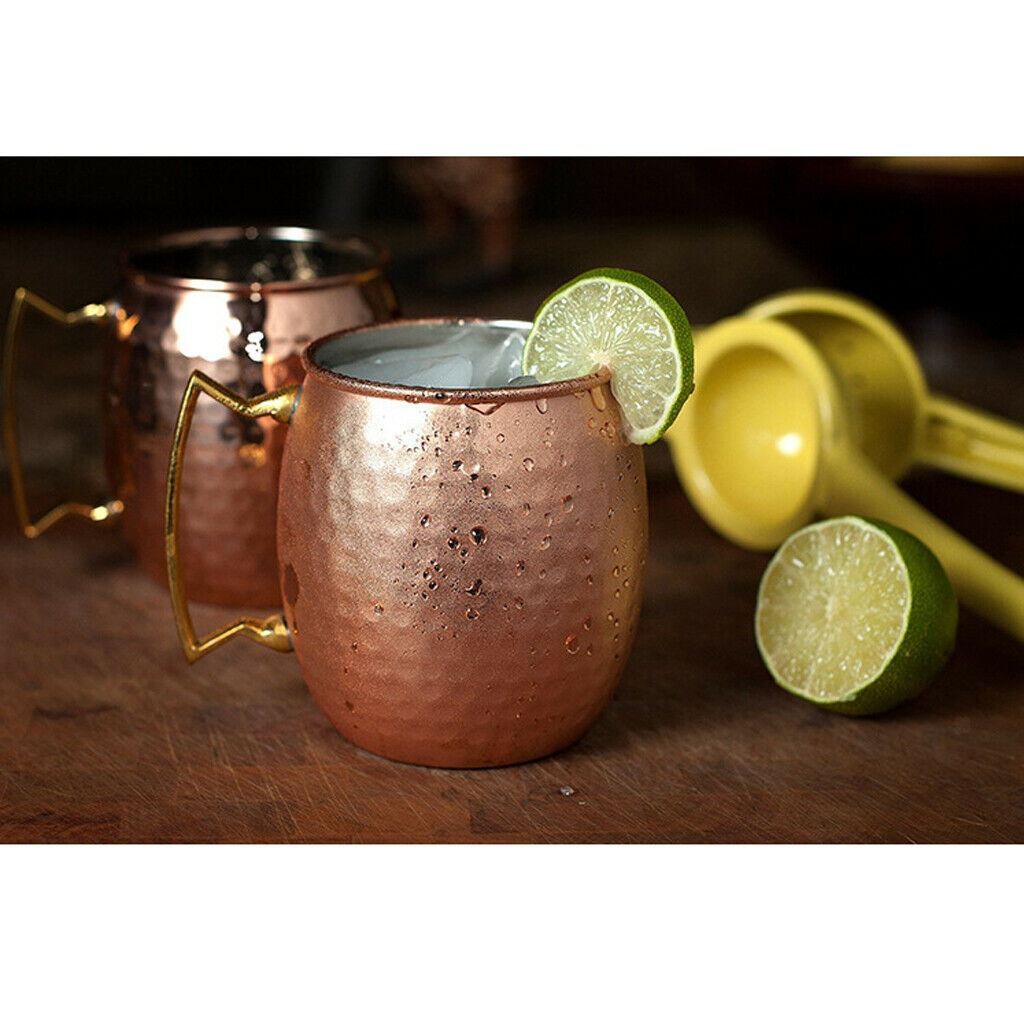 2pcs Moscow Mule Stainless Steel Cups with Copper Finish for Hot Drinks 530ml