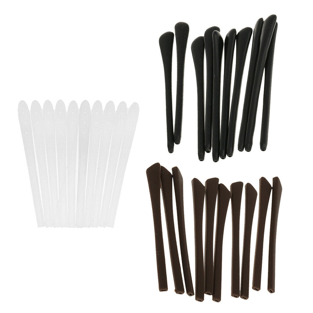 30 Pieces Gel Eyeglasses Eyewear Frames Temple End Tips Ear Sock Grips Tubes