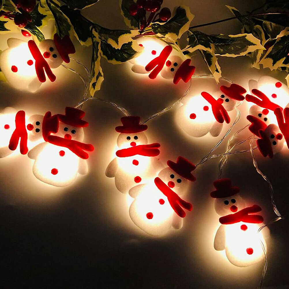Christmas LED String Light 10 LED Plush Snowman String Light 5.4 ft/ 1.65 Meter