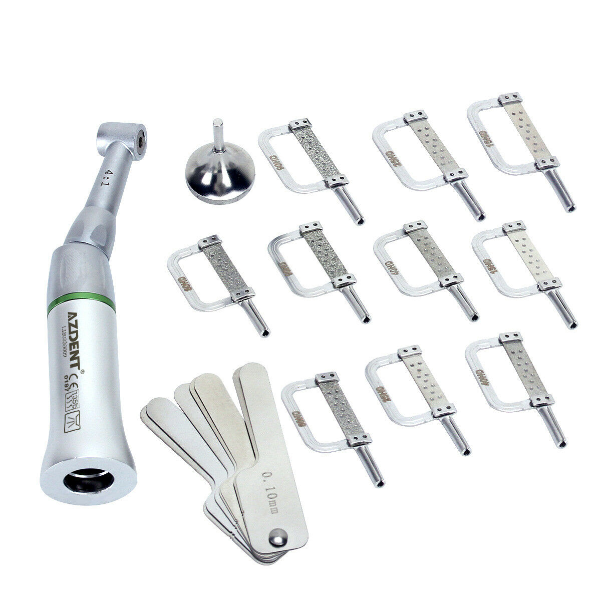 Dental 4:1 Reduction Contra Angle Handpiece Interproximal Stripping IPR Set