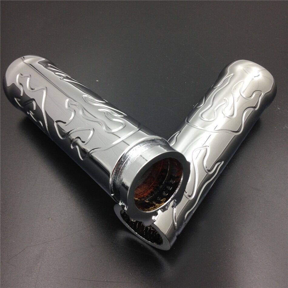 Billet Flame style1" HAND GRIPS for Harly Davidson bikes 1986-2012 Chrome