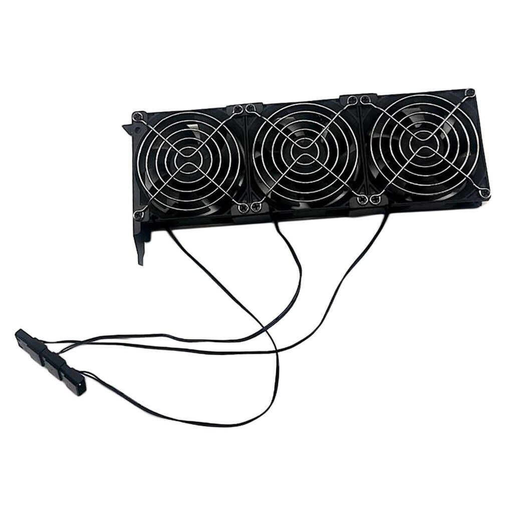 Quiet Graphic Card Triple Fans PCI Slot Bracket VGA Radiator Cooling System