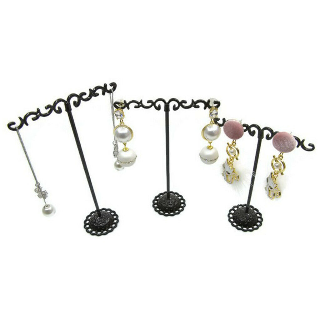 3Pcs Jewelry Holder Display Stand Earrings T Bar Hanger Necklace Storage Rack 01