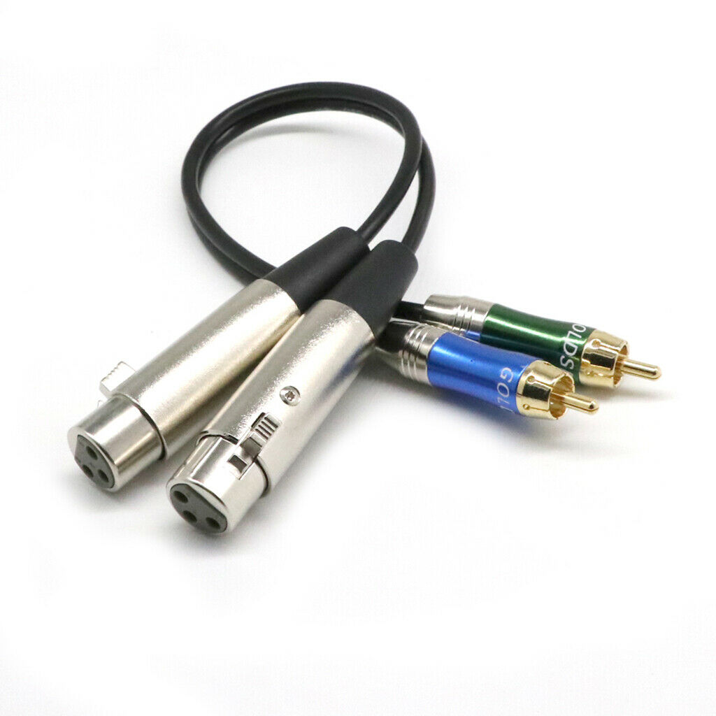 Dual XLR Female To Dual RCA Male Cable Adapter - 2-XLRF To 2-RCA Audio Cable
