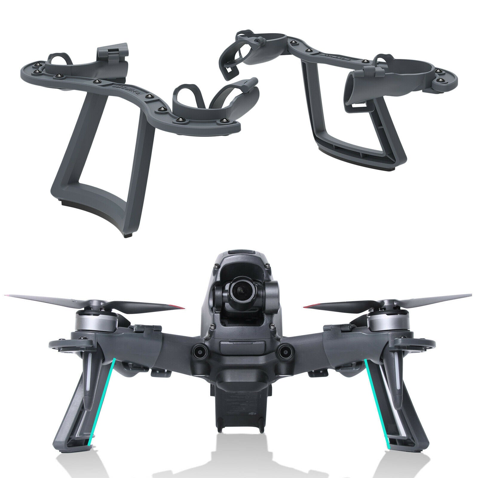 1 Pair 2 in 1 Heightened Tripod for DJI FPV Anti-collision Drone Protective