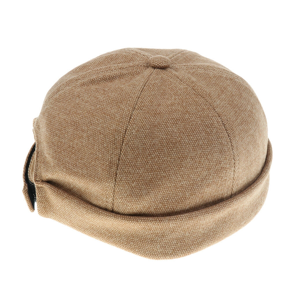 2x Mens Skullcap   Docker Hat Beanie Sailor Retro Landlord Hat Black+Brown