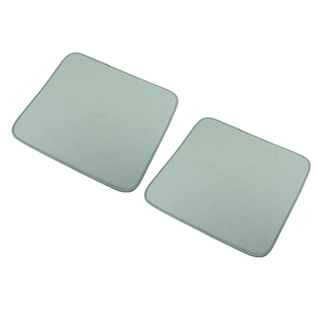 2Pcs/Set Microfibre Drying Mat Sink Drying Pads For Absorbent 16x18'' Green