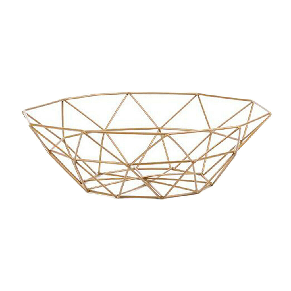 2Pcs Size_S Creative Metal Wire Fruit Snacks Basket Fruit Dish for