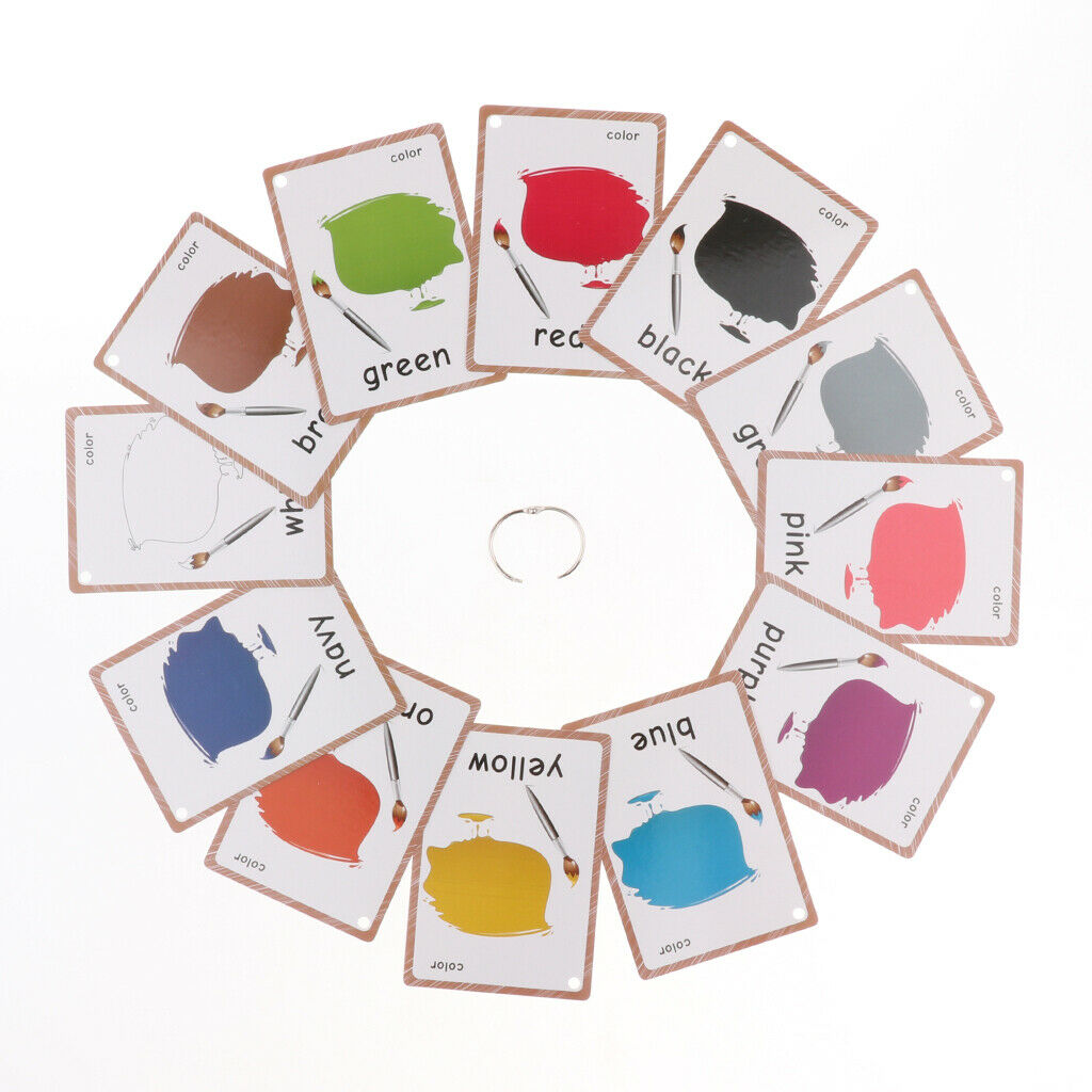 12Pcs Flash Cards Card Kids Flashcards Learning Educational Intellectual