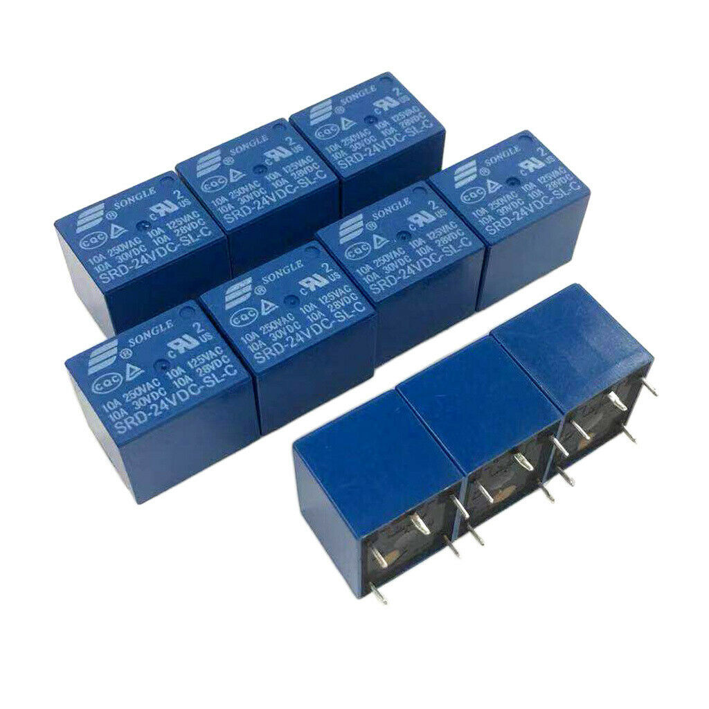 10pc Mini Power Relay SRD 24V SPDT Communication Automatic Control Blue New