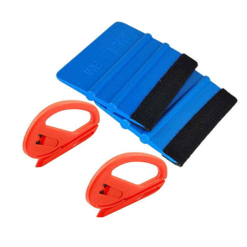 Useful Safety Vinyl Cutter & Edge Squeegee 4 pcs Car Wrapping Tools