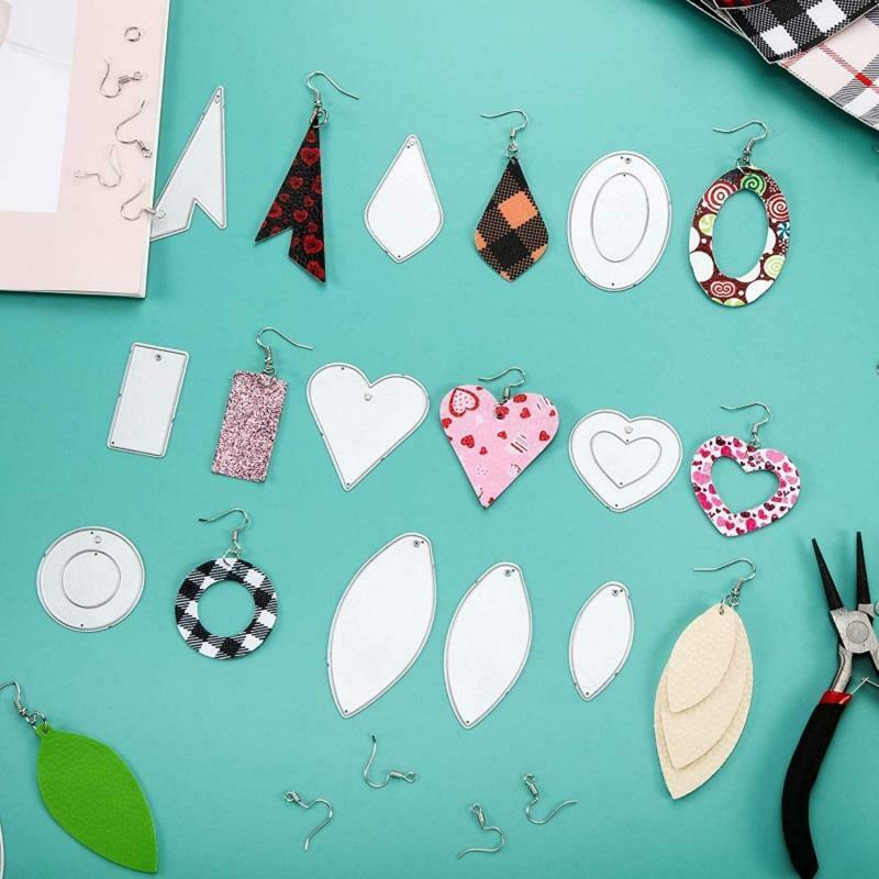 16pcs/set Waterdrop Earrings Metal Cutting Dies Stencil DIY Scrapbooking Album