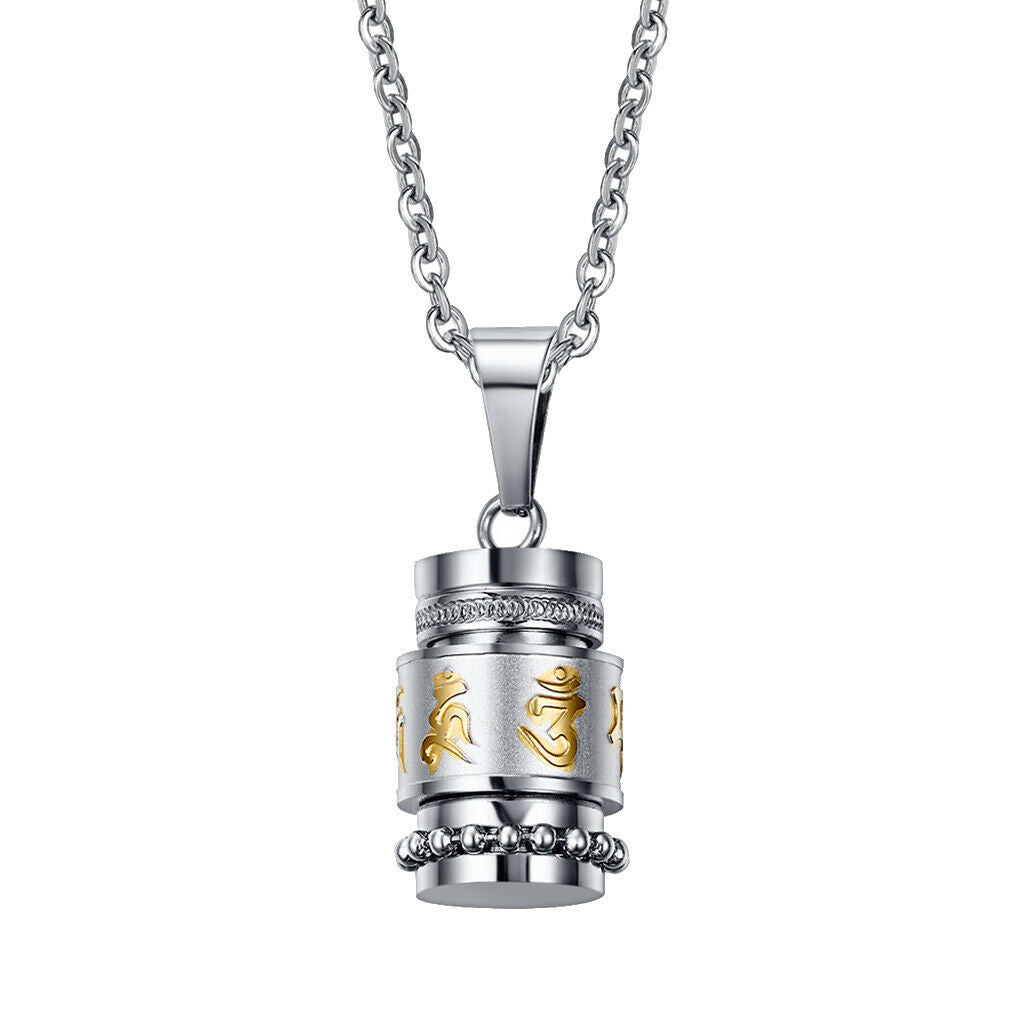 Stainless Steel Tube Urn Keepsake Cremation Memorial Pendant Necklace