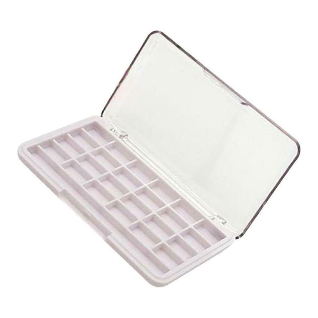 2 Pieces 24 Slots Eyeshadow Palette Box Blush Powder Holder Case White+Black