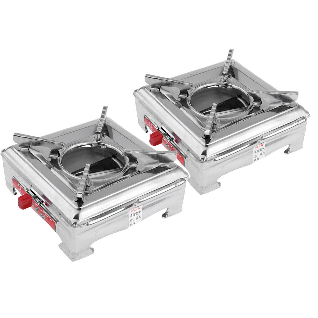 2 Pieces Mini Alcohol Stove Burner Spirit Furnace Square Shape for Fishing