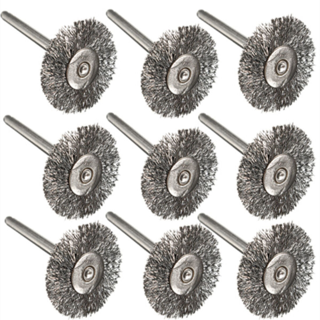 10Pcs Rotary Tools Steel Wire Wheel Brushes Cup Rust Set For Accessories