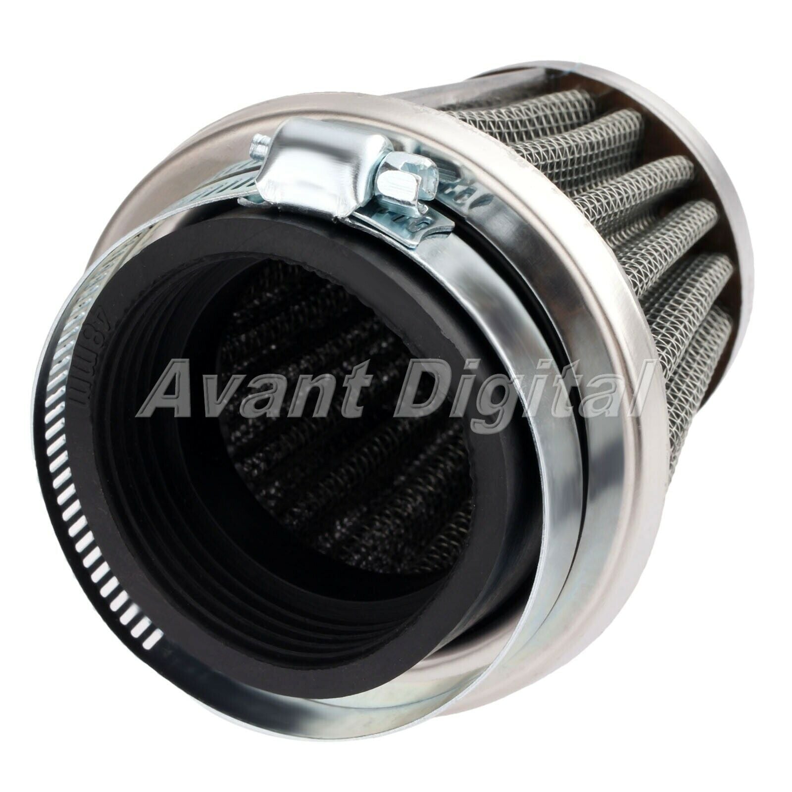 4X Double Layer Steel Filter Gauze Clamp-on Air Filter 48mm for ATV Motorcycle