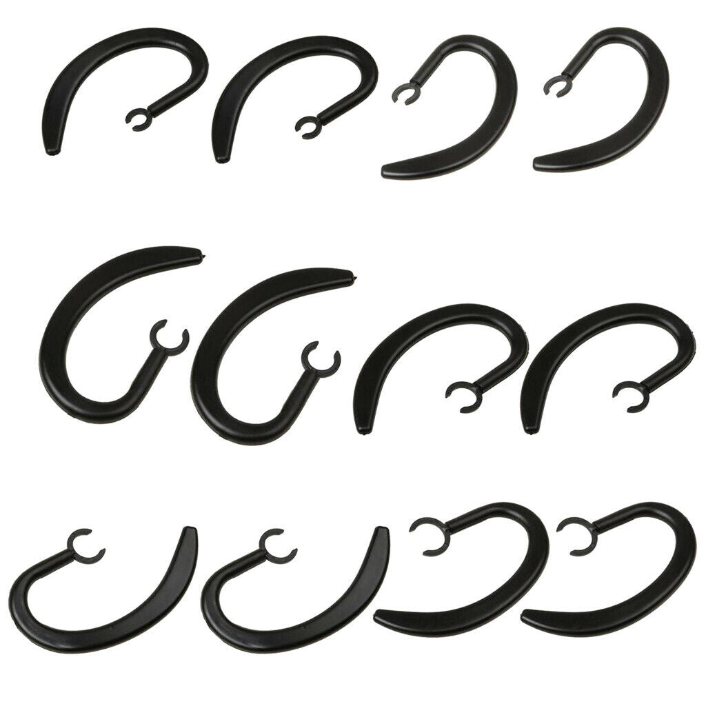 12x Replacement Spare Ear Hook Earloop For Bluetooth Headset Black