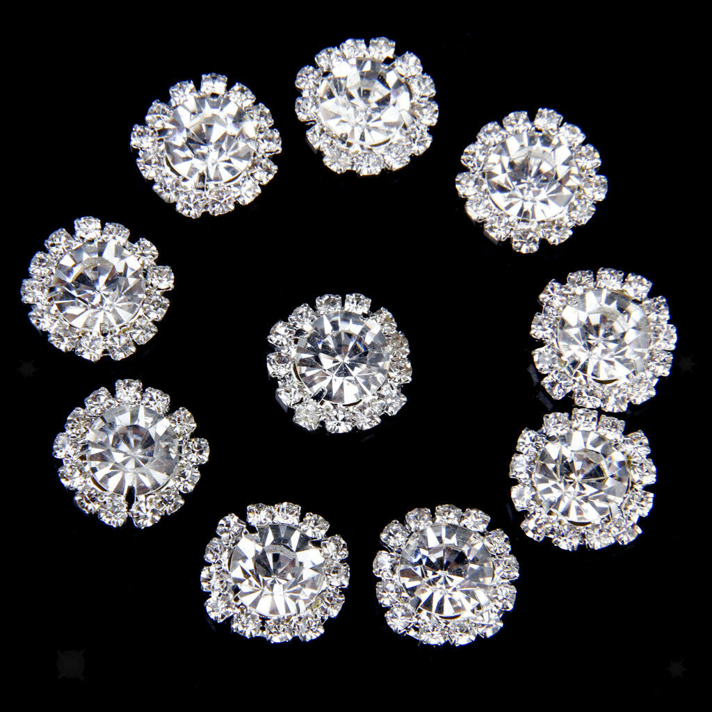 10set Crystal Button Flatback Button DIY Jewelry Ornament Garment Decor