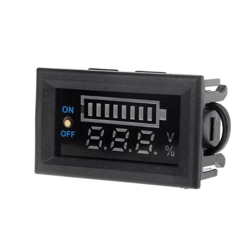 12V Car Lead Acid Battery Capacity Indicator Voltmeter Power Tester with Switch