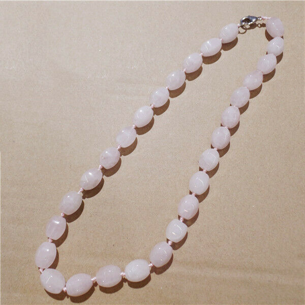1 Strand 14x10mm Women Natural Rose Quartz Faceted Lantern Beads Necklace HH9195