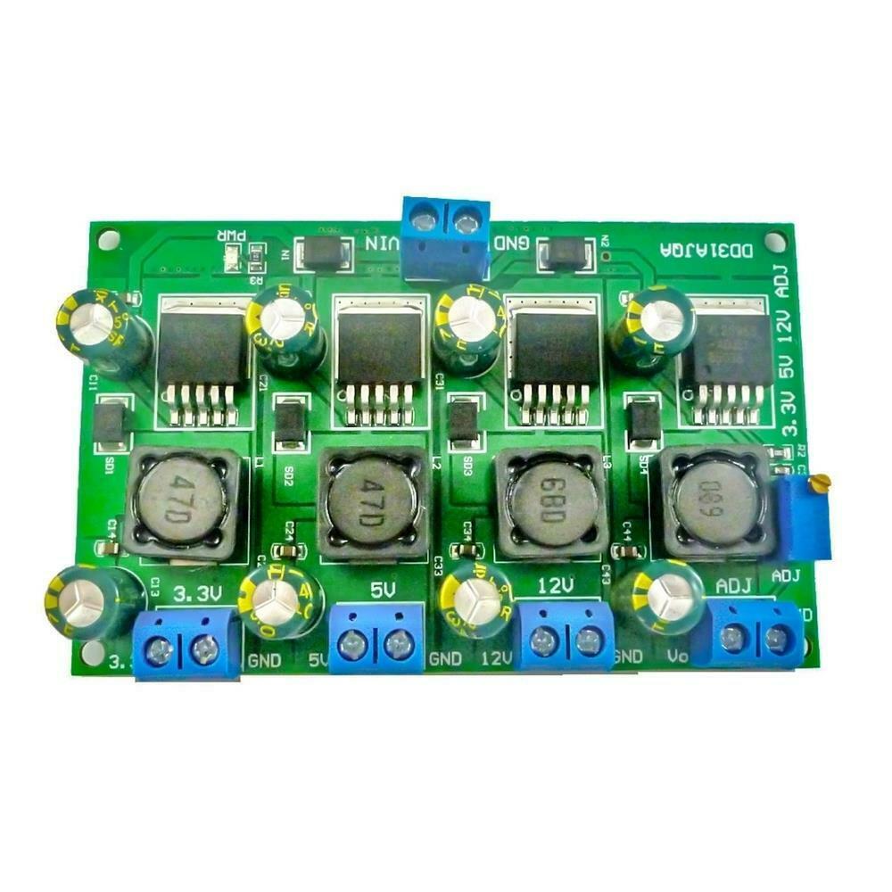 4 Channel Step-down Power Module Buck Converter DC-DC 4.5-30V to 3.3V/5V/12V 3A