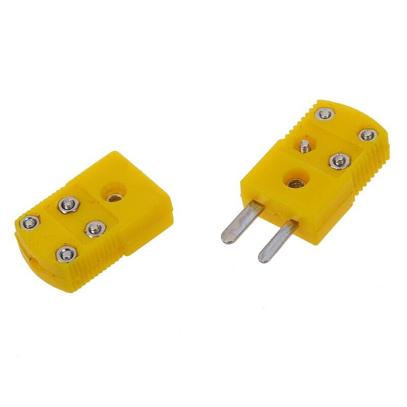 Yellow Plastic Shell K Type Thermocouple Plug Socket Connector Set N3U5U5