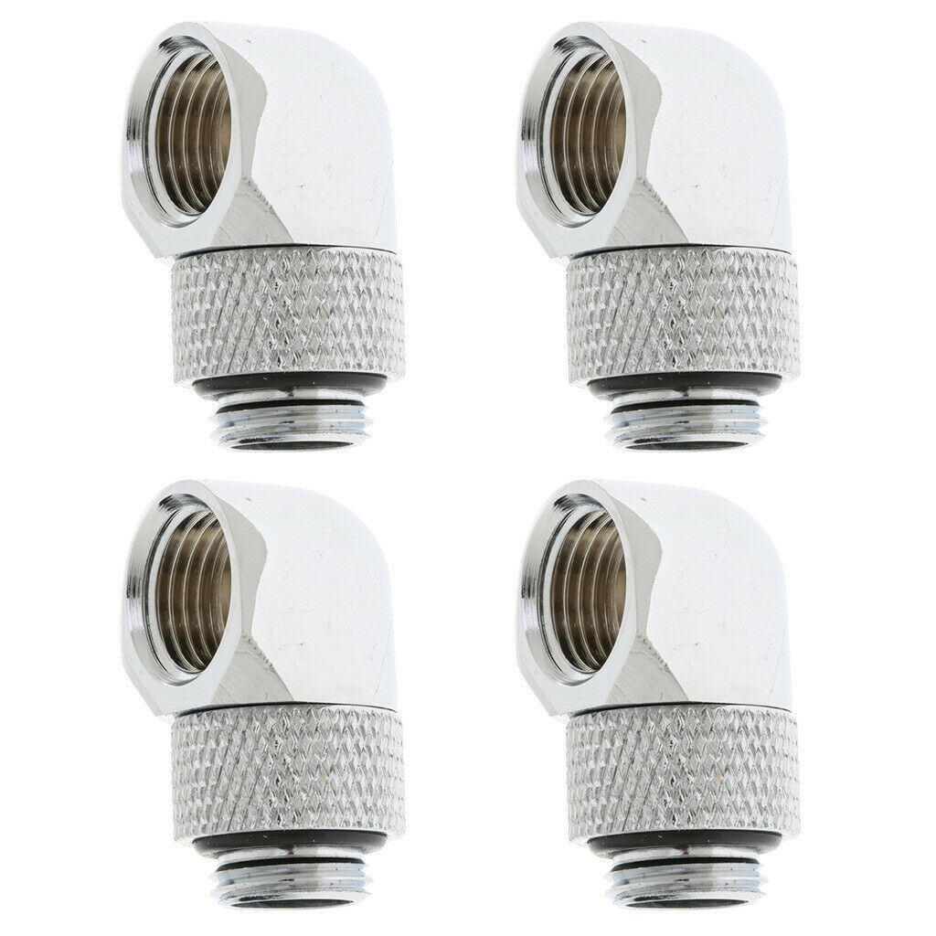 4pcs G1/4 90 Degree Rotary Male to Female Fitting Adapter for Water Cooling