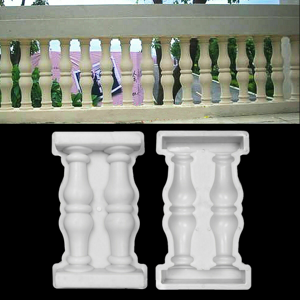 Fence Cement Roman Column Mold Balcony Garden Pool Railing Plaster Concrete