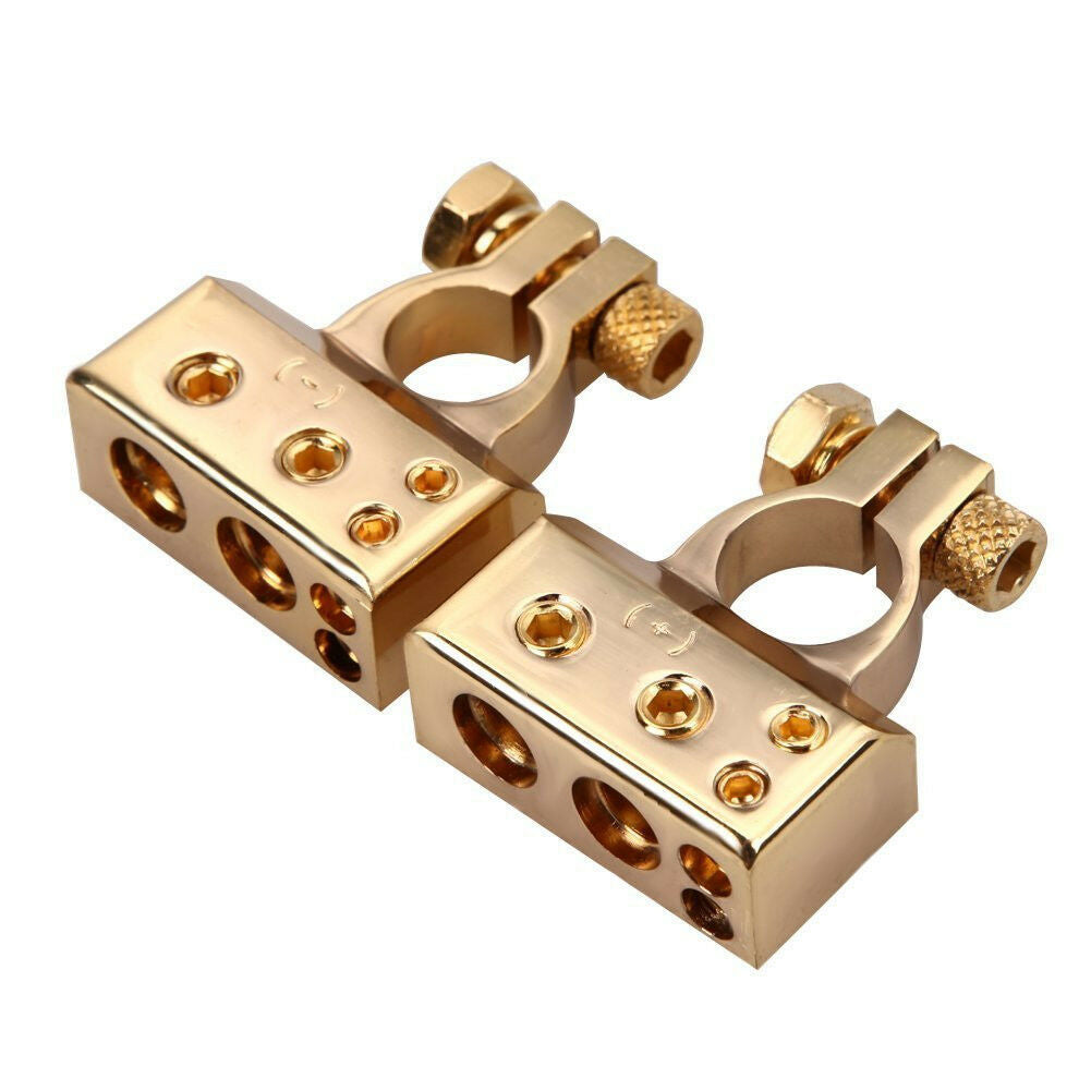 2 Pcs Car Battery Terminal Clamps Connectors Positive & Negative 2 4 8 Gauge AWG