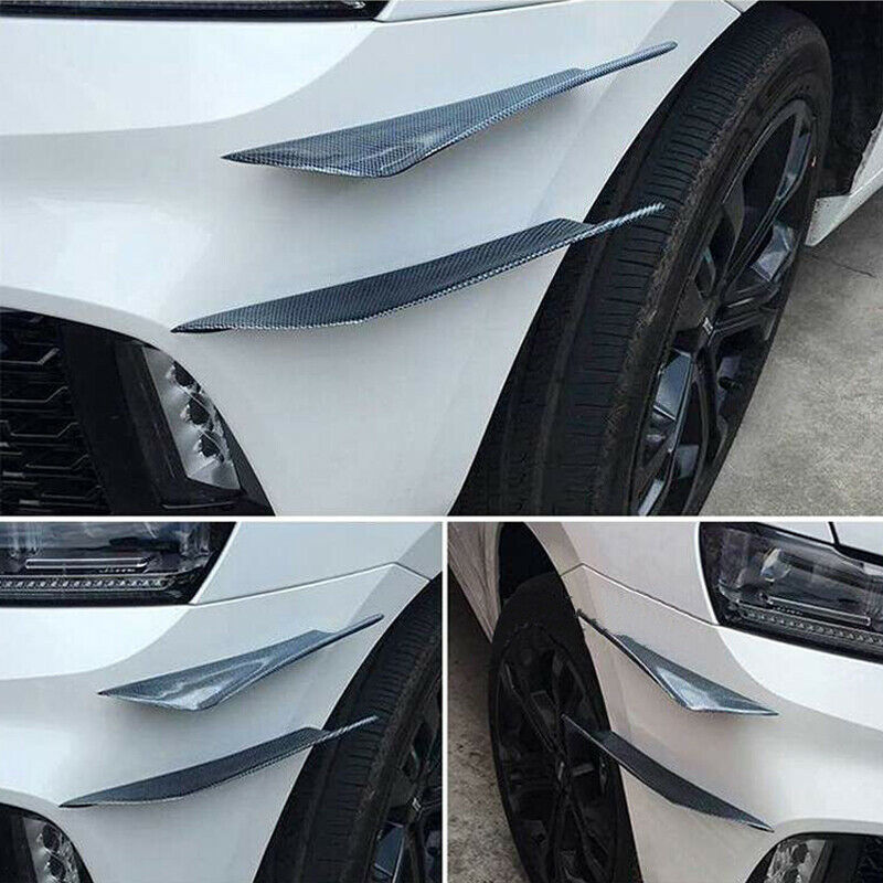 4x Carbon Fiber Front Bumper Fins Canards Splitters For Mitsubishi Lancer