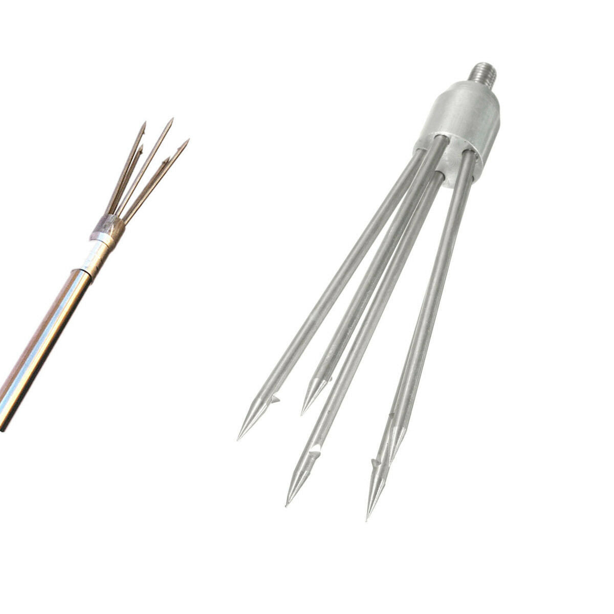 5-Prong Fishing Fish Frog Eel Salmon Barbed Stainless Spear Gig M8 Long Nut