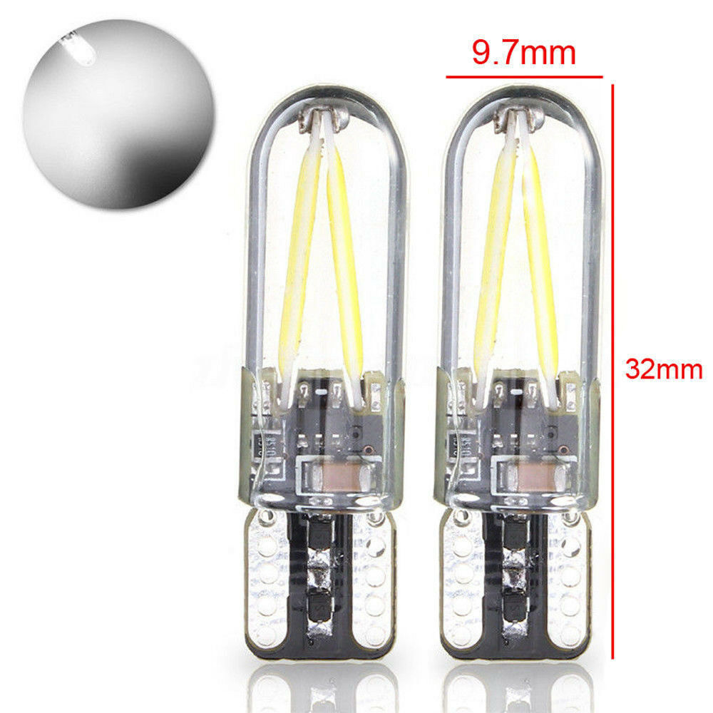 10Pcs T10 W5W White COB Led Car Bulb Car Truck Width light License Plate Light