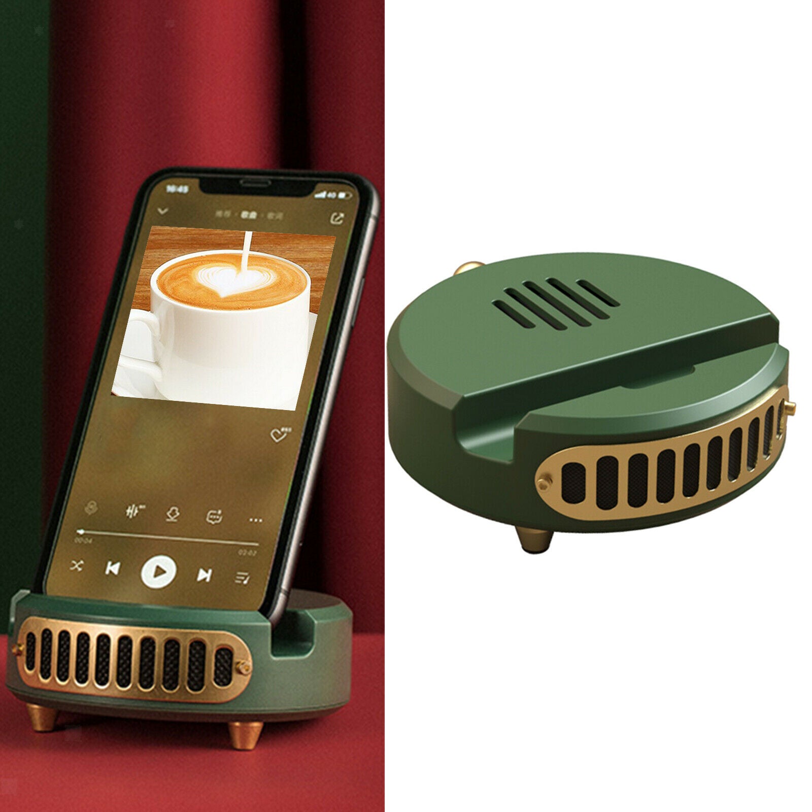 Portable Retro Bluetooth Speaker Multifunction Subwoofer with Phone Bracket