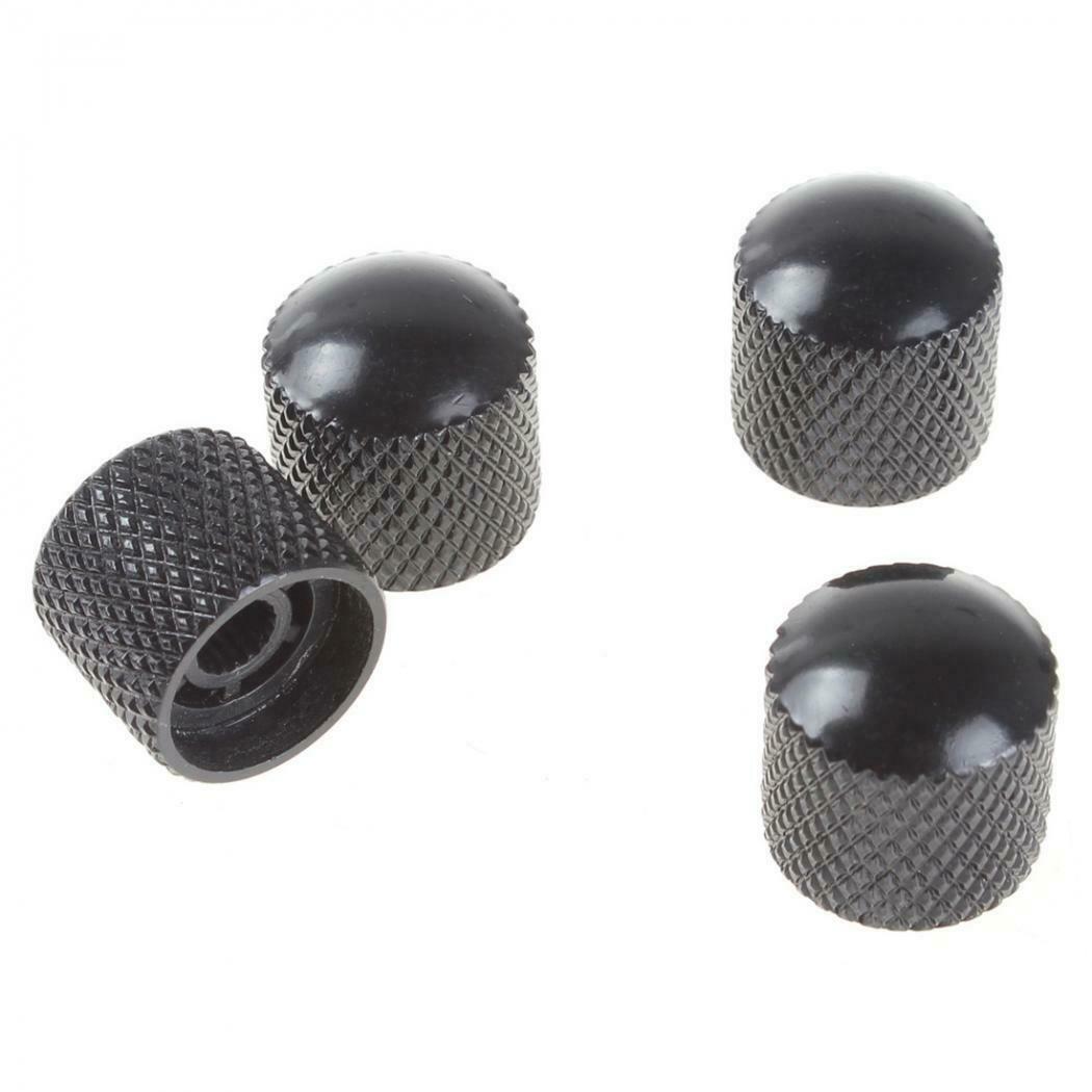 4pcs Black Metal Dome Tone Volume Knobs 17mm for Electric Guitar