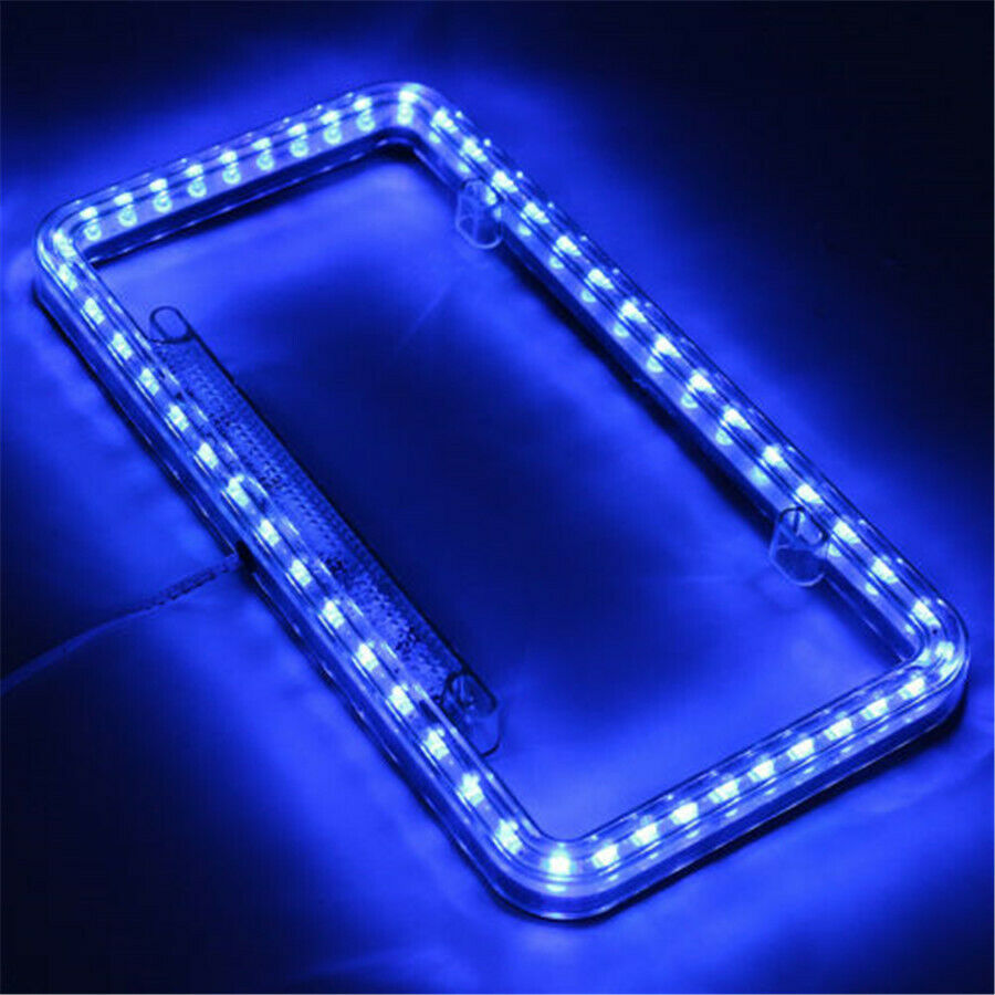 Plastic Lighted License Plate Frame White LED Lighting 12v for Car Rv Truck