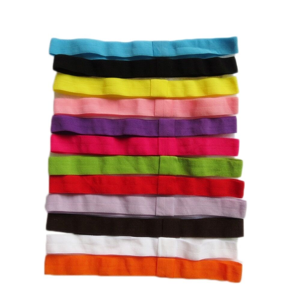 10Pcs Kids Baby Girls Elastic Headband Cotton Headwear Hairband Hair Ban.l8