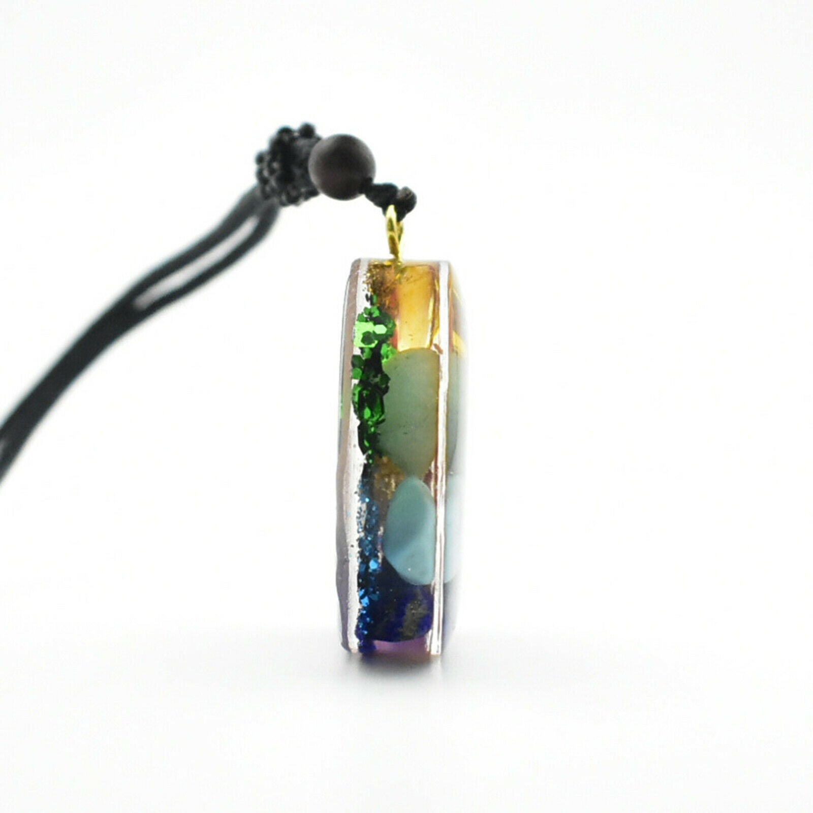 Colorful 3.5cm Orgone Pendant with Copper Coil for Spiritual Consolation
