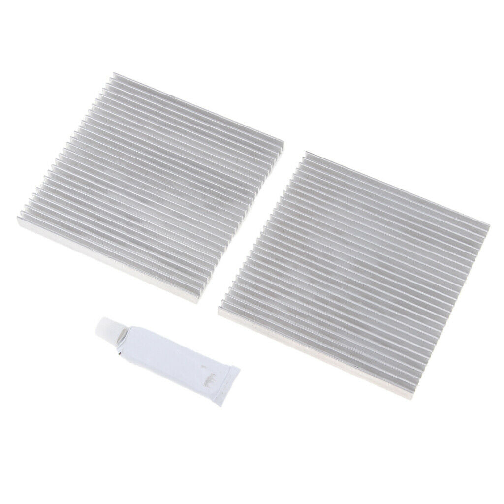 2 Pack Aluminum Heat Sink 80*7*80MM Cooling Heatsink for CPU RAM LED Light