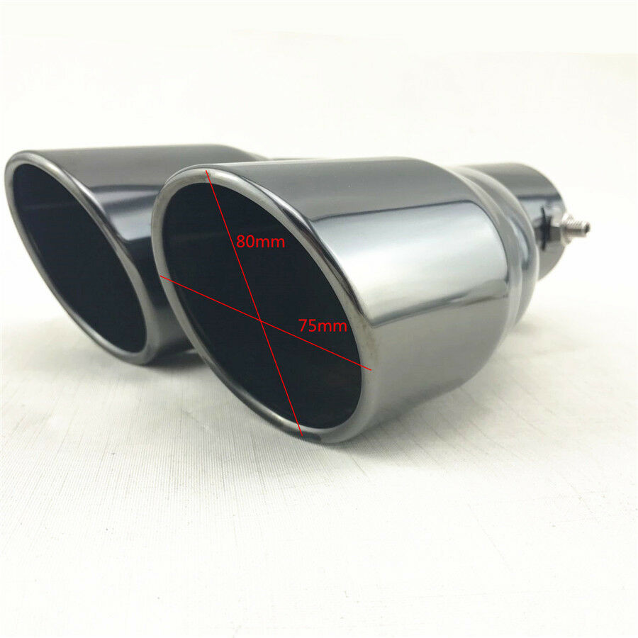Universal Stainless Steel Round Dual Exhaust Tip 2.5" Inlet Muffler Tail Pipe