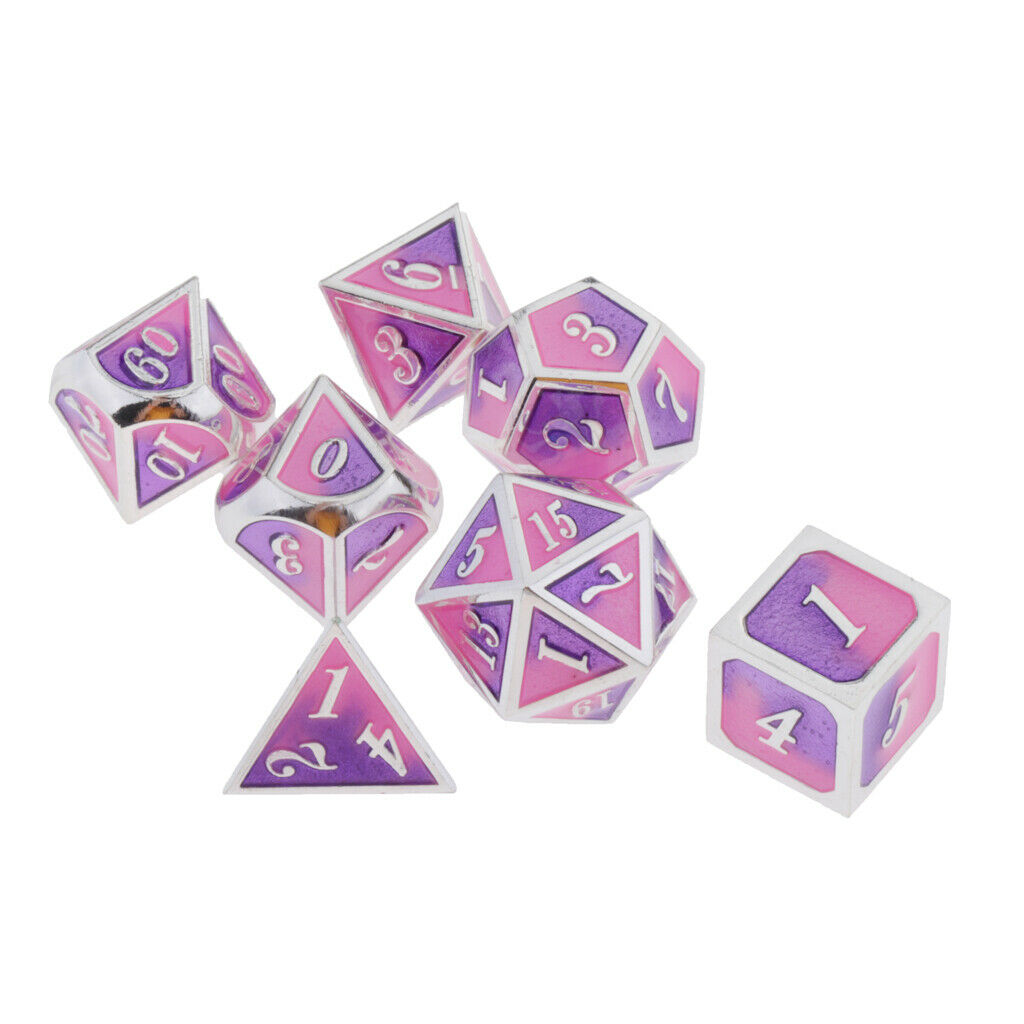 Multi-sided Dice for Dragon Scales DnD D&D Pathfinder RPG Dices Pink Purple