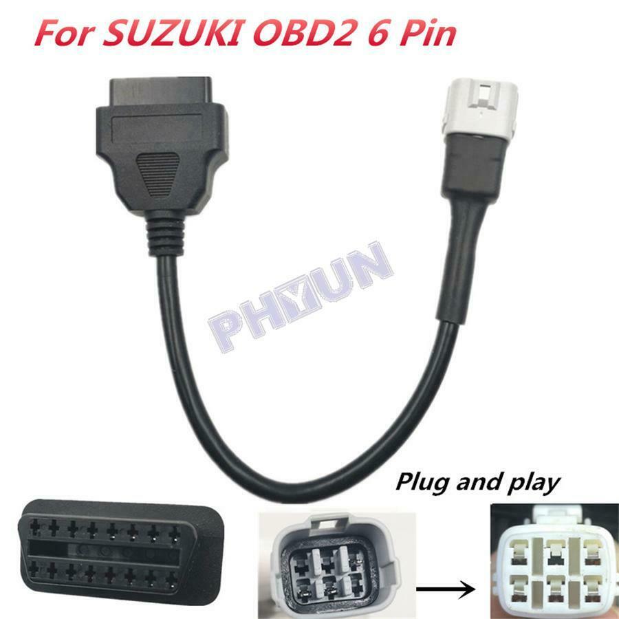 For Yamaha SUZUKI OBD2 6 Pin diagnostic Plug Adapter Motorcycle Bike ATV Cable