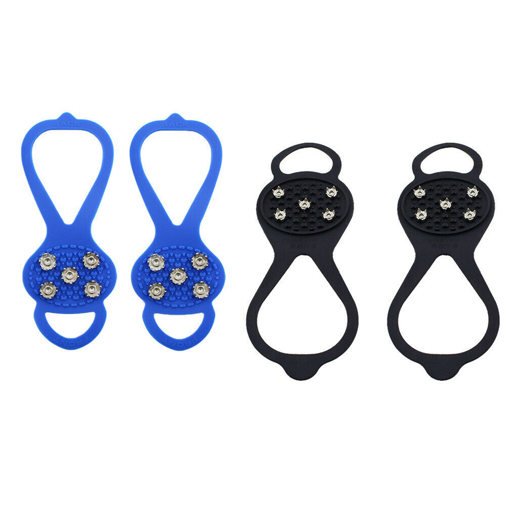 2 Pairs/Set Snow Ice Grips Crampons Snow Traction Cleats Grippers 5 Teeth