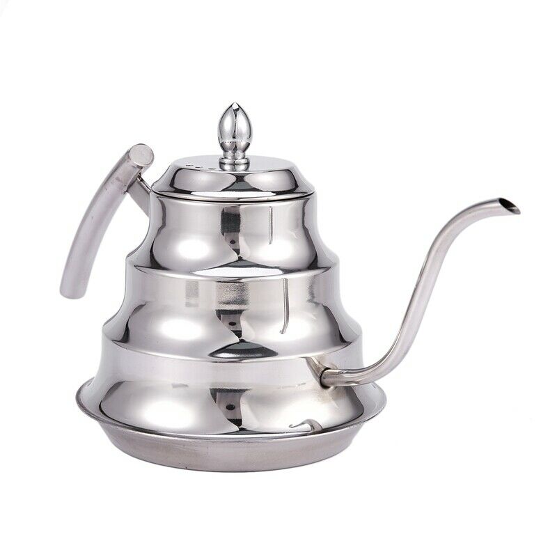 Kitchen Coffee Pot Stainless Steel Coffee Drip Kettle Tea Pot, 1.2L Fine MouthM2