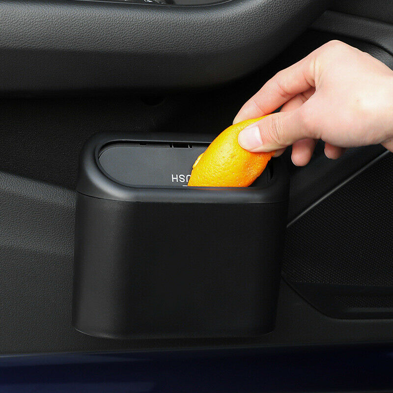 Car Trash Can Garbage Bin Bag Organizer for Vehicles Waterproof Black w/ Hook