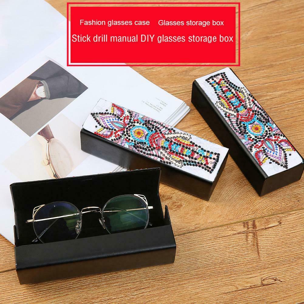 DIY Diamond Painting Sunglasses Case Portable Leather Glasses Storage Box @