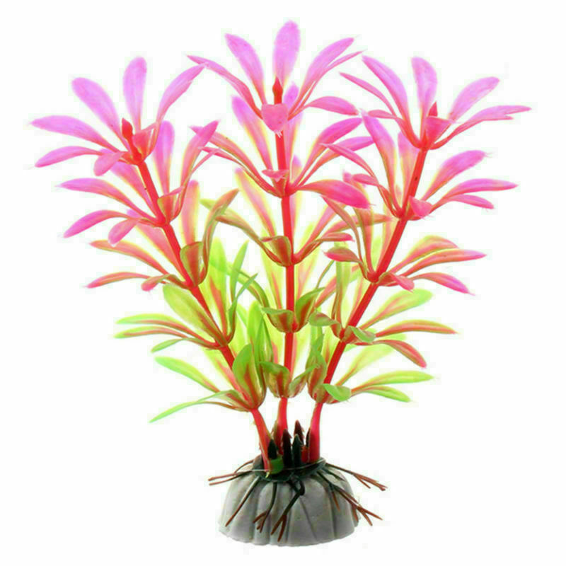 10pcs Aquarium Fish Tank Plastic Plants Decoration Random Colour Styles US