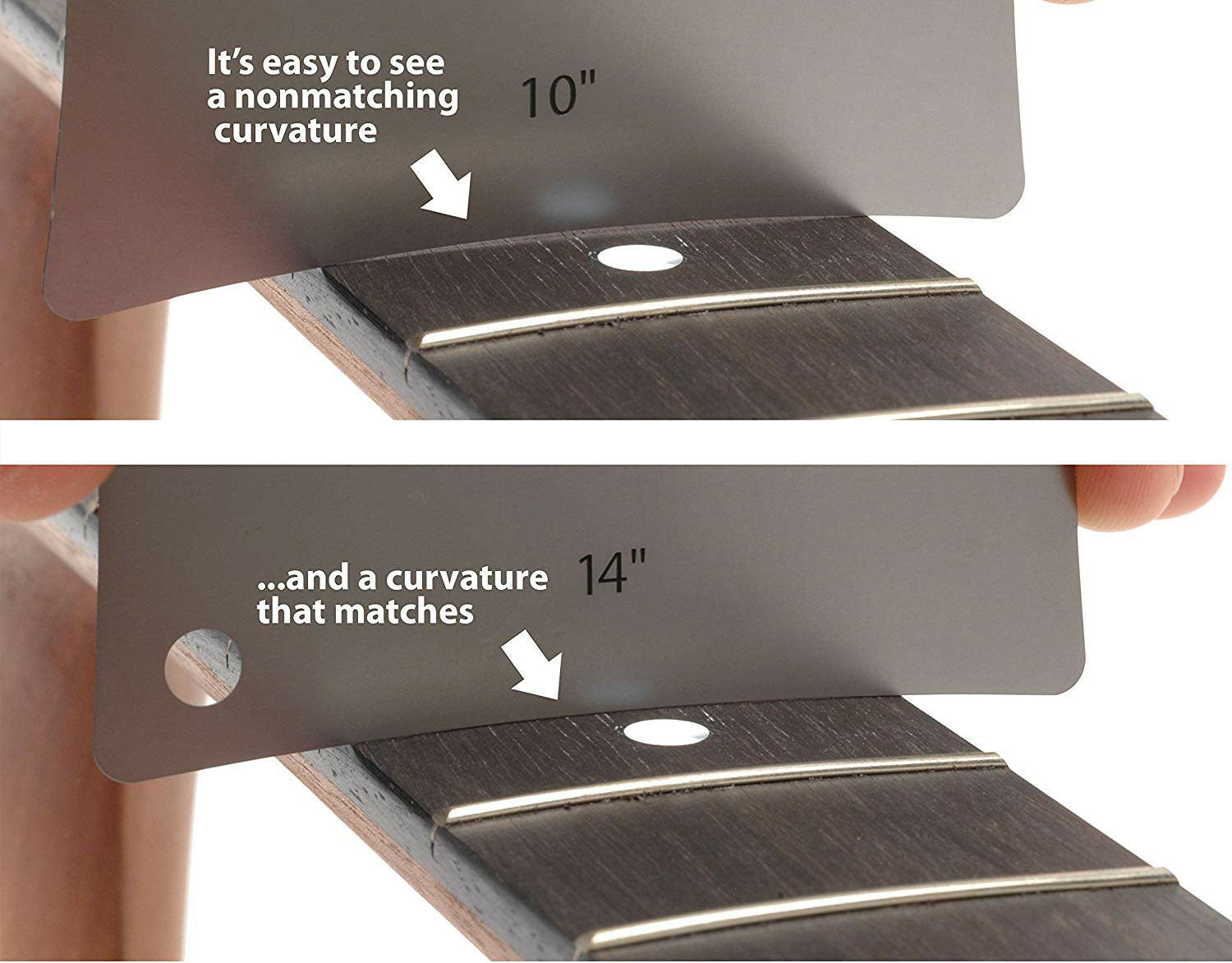Stainless Steel Smooth Guitar Fingerboard Fretboard Radius Gauge Measuring Tool