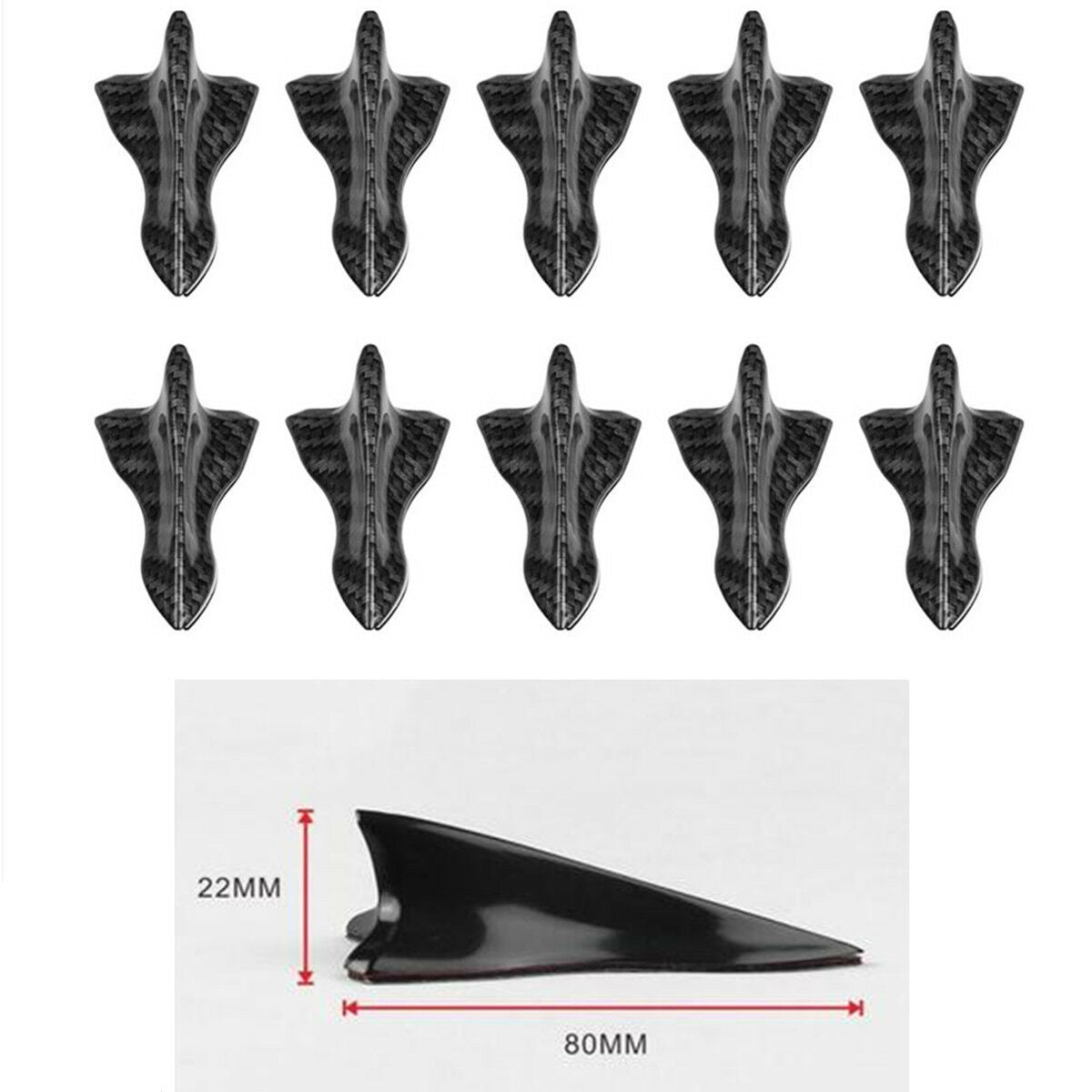 10x Soft Plastic Shark Fin Antenna For Car Spoiler Bumper Reduce Wind Resistance